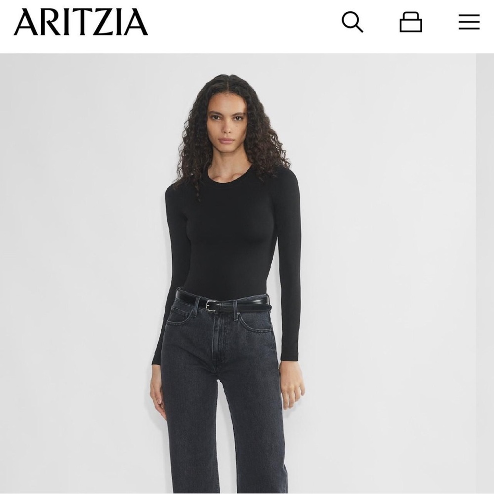 Aritzia Classic Black Long Sleeve Top